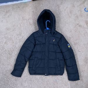 Nautica Black Puffer Coat Boys Lg 14/16 *small rip*